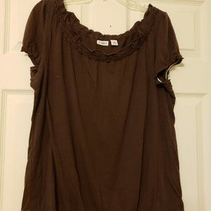 CUTE LIGHTWEIGHT LETTUCE DESIGN BROWN TOP